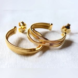 18k Solid Gold Marco Bicego Marrakech High End Luxury Earrings !!!